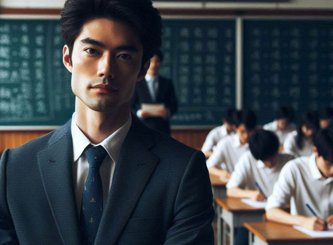 第一回出会い系共通一次試験にいるイケメンの男性教師