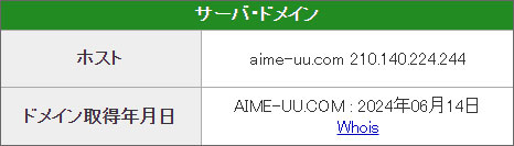 aime-uu.comのWHOIS情報