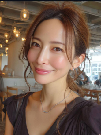 まゆこ、レストランにて