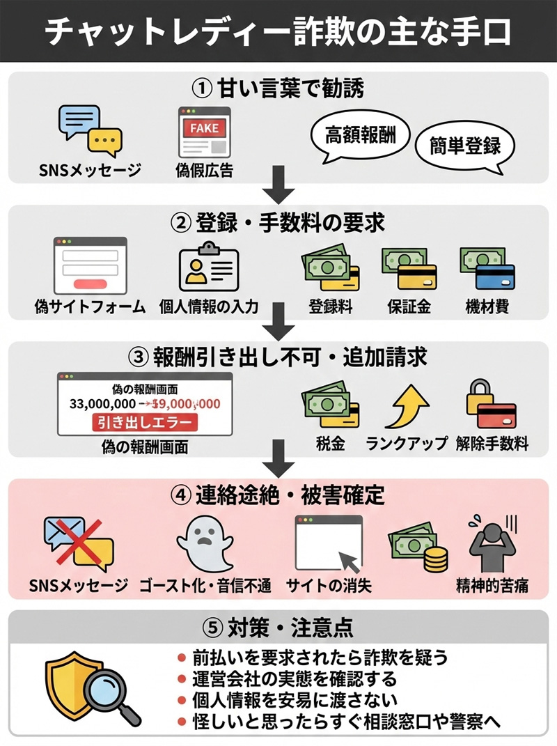 チャットレディーの詐欺の手口