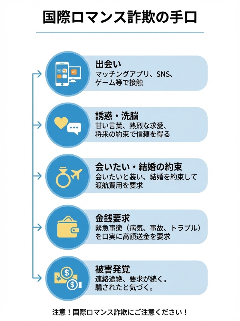 国際ロマンス詐欺の手口