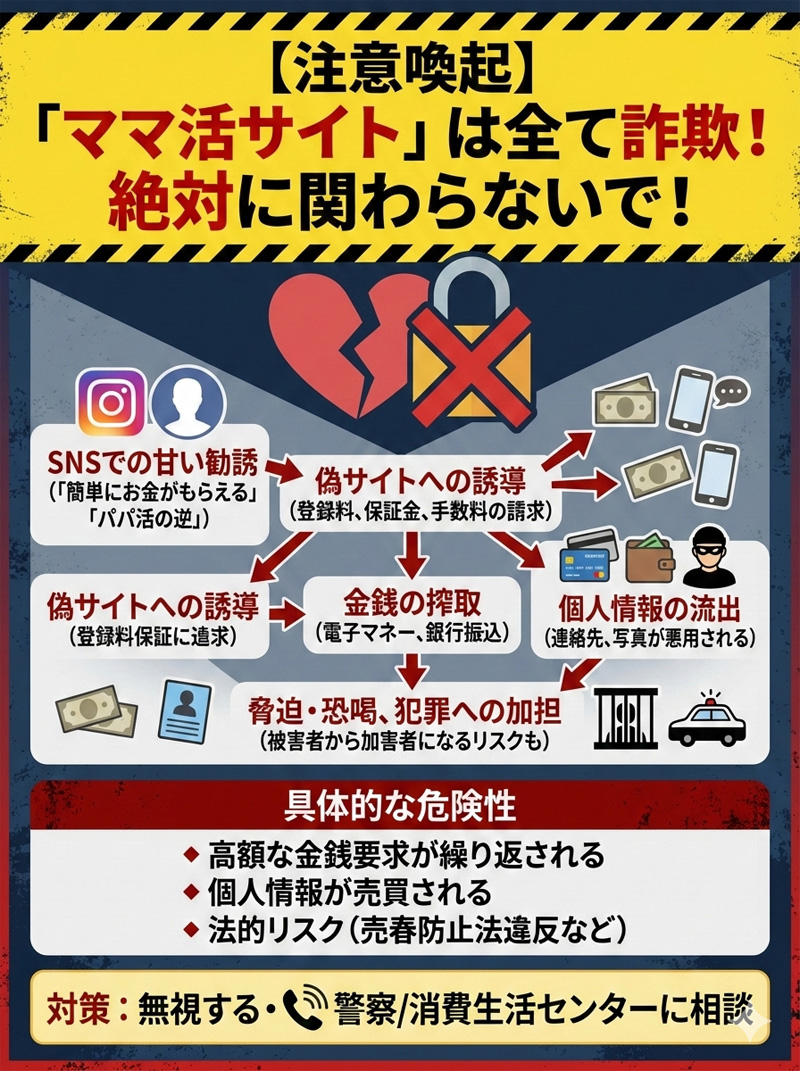 ママ活サイトの詐欺の手口