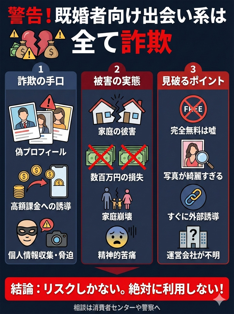 既婚者向け出会い系サイトの詐欺の手口