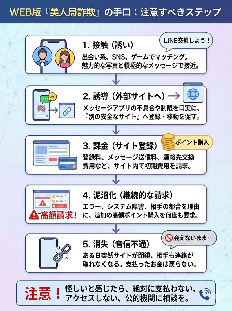 WEB版の美人局詐欺サイトの手口